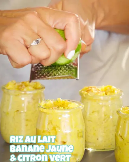Riz à la crème de banane jaune