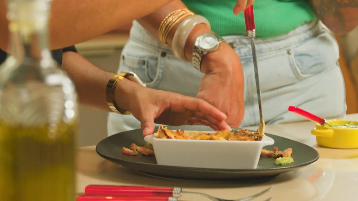 Lasagne de christophine, pesto de christophine & poêlée de tiges