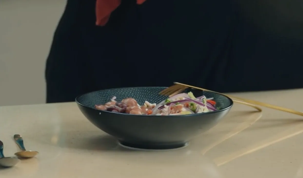 Dombrés à la farine de fruit à pain & chiktay de poulet